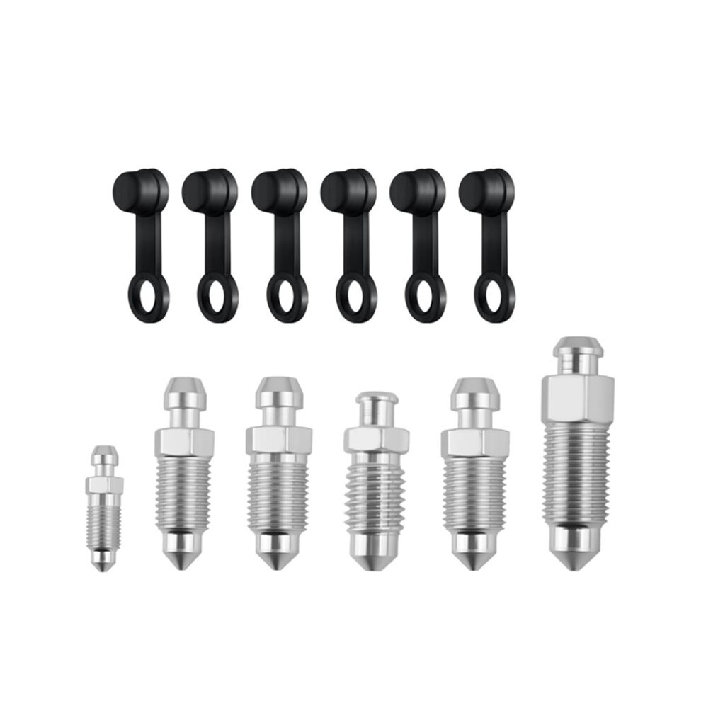 36Pcs Brake Bleeder Screw Kit With Dust Cap,Multi-Size Sae & Metric Brake Bleeder Valve Kit Replacement H9403-6 H9410-6 4712737207046