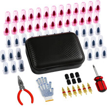 65Pcs Screw in Tire Plugs Kit Tire Repair Rubber Kit Tire Repair Kit Tire Plugs Screw Type Flat Tire Screw Plugs Repair