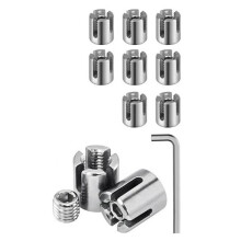 1/8" Cable Cruciform Clamps, T316 Stainless Steel Cruciform Cable Clamps for 3mm Wire Rope, No Drill Trellis Clips 10pcs