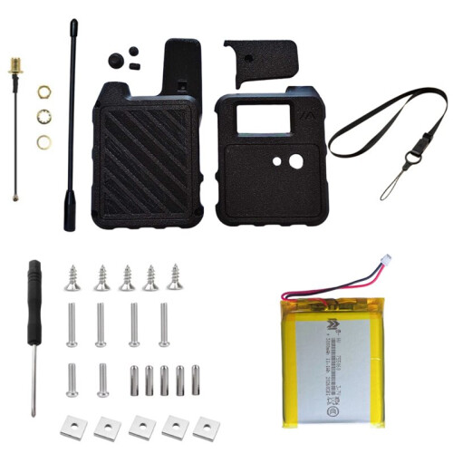 Case with Antenna and 3000mAh Battery Set for Wio Tracker L1 Dev Board All-in Screen Protection Shell Black