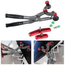 Aluminum Alloy Dents Repair Pliers for Car Hood and Door Edged with 3 Replaceable Heads and 2 Flat Bases