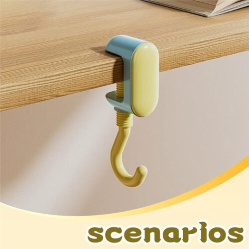 Adjustable Desk Hook Desk Portable Mount Hook for Home Clamping Range Bag Hooks for Backpack Handbag Purse Holders 2