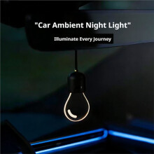 Car Rearview Mirror Ornament Hanging Decor Retro Small Car Light Bulb Atmosphere Lamp for Car Interior Decoration