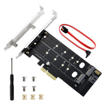 Carte D'Extension Double M.2 PCIe NVMe NGFF Vers PCIe X4 32 Gbit/S pour SSD NVMe PCIe (Clé B/M/B&M)