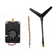 3.3G 7W VTX 64CH FPV Video Audio Transmitter with Heat Sink+Fan for FPV Long Range RC Drone