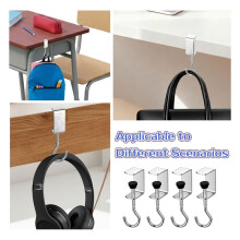 Heavy-Duty Hooks for Table, Adjustable Steel Bag Hangers, Portable Desk Hooks for Handbags,Under Counter Use