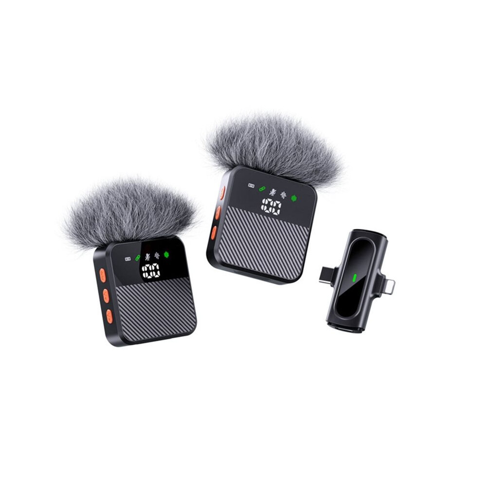 Wireless Lavalier Microphone 2In1 Wireless Lavalier Microphone For Usb C Android Lapel Mic For Vlog Video 4712902378465