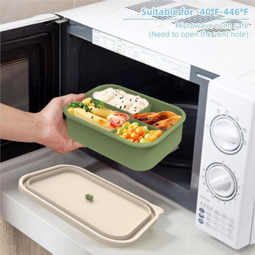1PC Convenient Versatile Silicone Lunch Box Microwave Heating Fridge Preservation Portability Bento Lunch Box Lunchbox 2