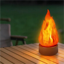 Lâmpada LED de Fogo Falso Recarregável com Efeito de Chama 3D, 3 Modos de Iluminação, Chamas Tremeluzentes de Longa Duração e Efeitos de Chama