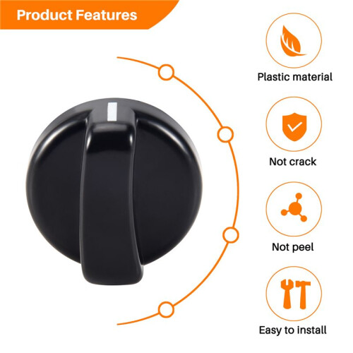 5 PCS Kitchen Black Plastic Gas Stove Cooker Control Knobs 1
