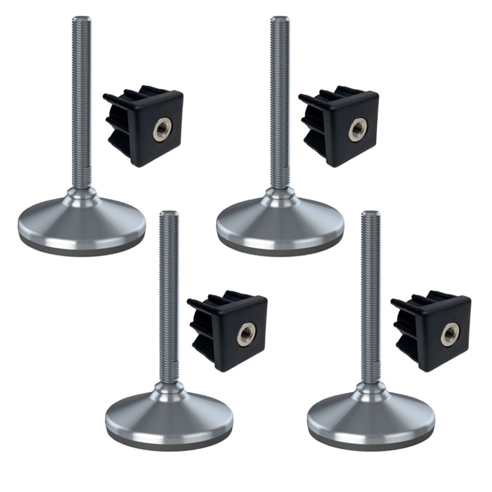 Stainless Foot M16x150 105Mm Base Has Rubber Pad + Insert 40X40x2mm - Set Of 4 5056116817006
