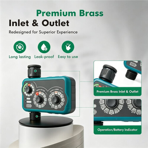Water Timer for Outdoor Garden Hose, Hose Timer with Rain Delay/Manual Mode Automatic Drip Irrigation Controller System 2