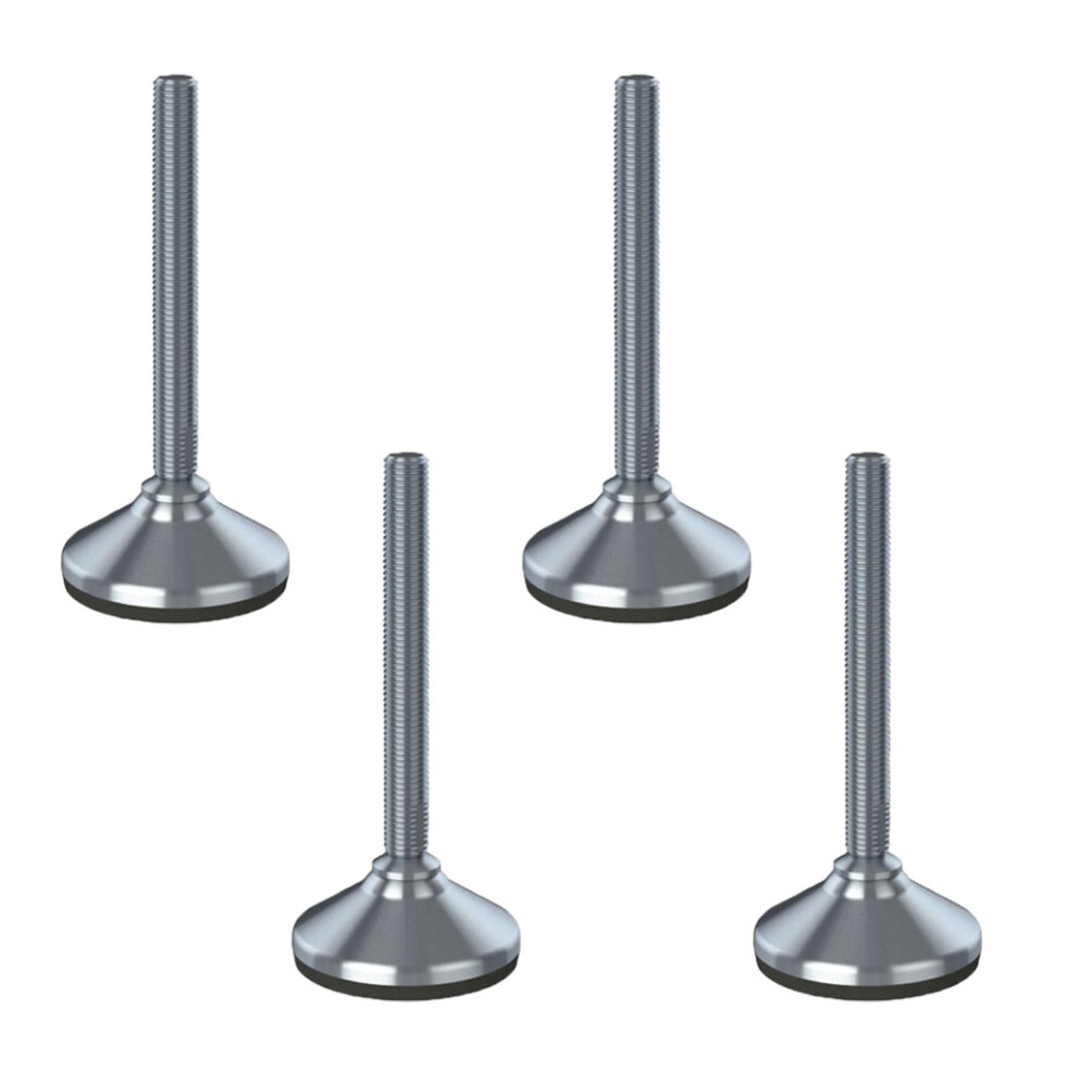 Stainless Levelling Foot M16x150 80Mm Base & Anti-Vibration Pad 6000Kg -Set Of 4 5056116816450