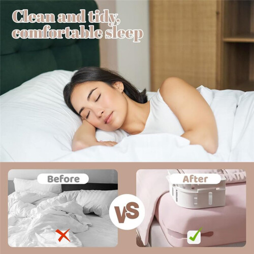 Bed Sheet Holder with Lock Strips, 4Pcs Adjustable Mattress Fasteners Clips, Keep Sheets in Place,Fixed Bed Cover Set 1