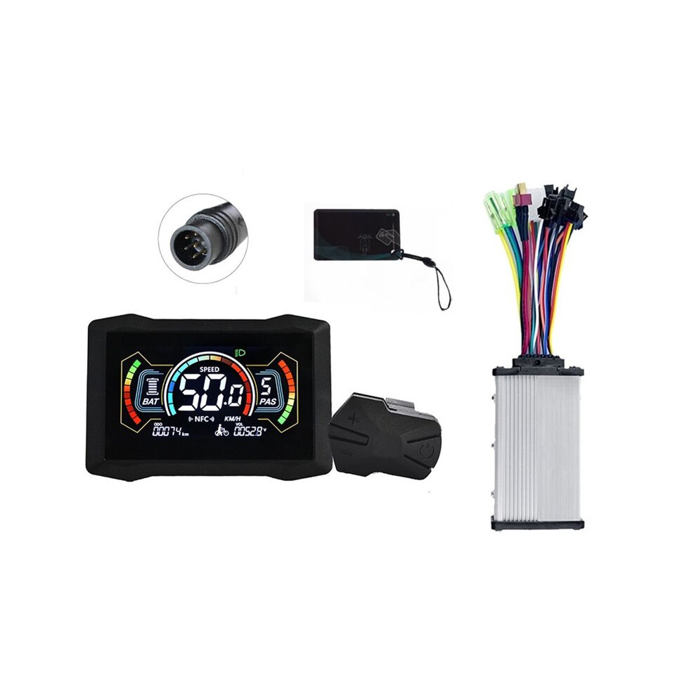 H7c E-Scooter Nfc Lcd Display Meter+36V/48V 350W Motor Uart Type C Electric Bike Lcd Color Meter Nfc Speedometer 6Pin 6033997763195