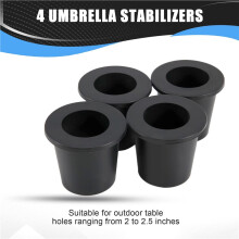 4Pieces Patio Table Umbrella Hole Ring Umbrella Cone Umbrella Stabilizer Sleeve for 2 to 2.5 Inch Patio Table Hole,Black