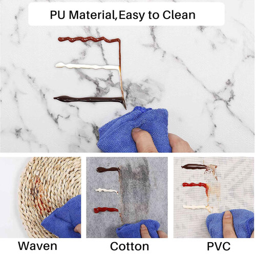 6Pcs/Set Marble Leather Square Drink Coasters Placemat Cup Mat Pad Holder Kitchen Tableware for Home Table Kitchen Decor 2