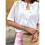Women'S Short Sleeve Openwork Crochet Button Front Knit Cardigan White S 3