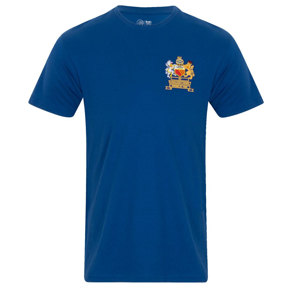 Fan Originals United 1968 European Colours Manchester Crest T-Shirt Medium Blue