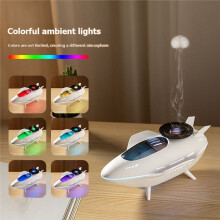Spaceship Humidifier Jellyfish Mist &Heavy Fog Model RGB Colorful Night Lights Desktop Bedroom Atmosphere Diffuser Decor