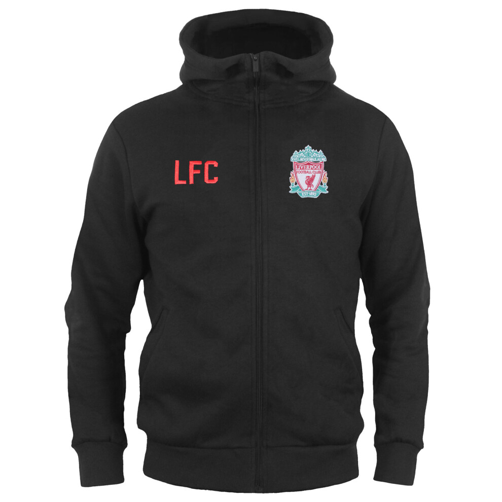 Liverpool Fc Official Football Gift Boys Fleece Zip Hoody 6-7 Years Black