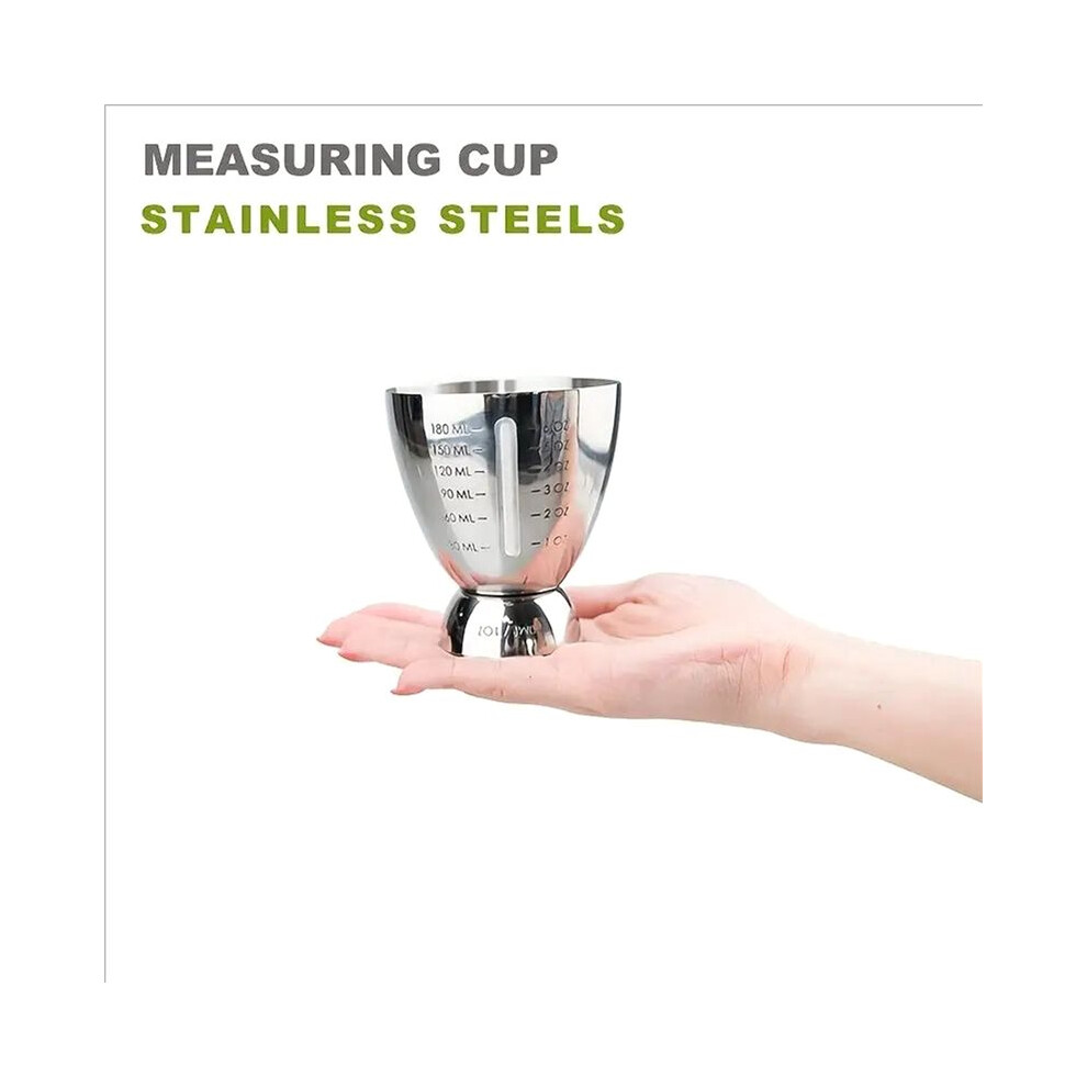 2X Bar Cocktail Jigger Measured Double 1-6 Oz Measuring Jiggers, Stainless Steel Tools Cup Shaker 6033886811709