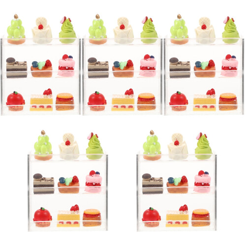 5Ensembles Mini Support De Gâteaux ABS Décoratif Pour Vitrine Jouet