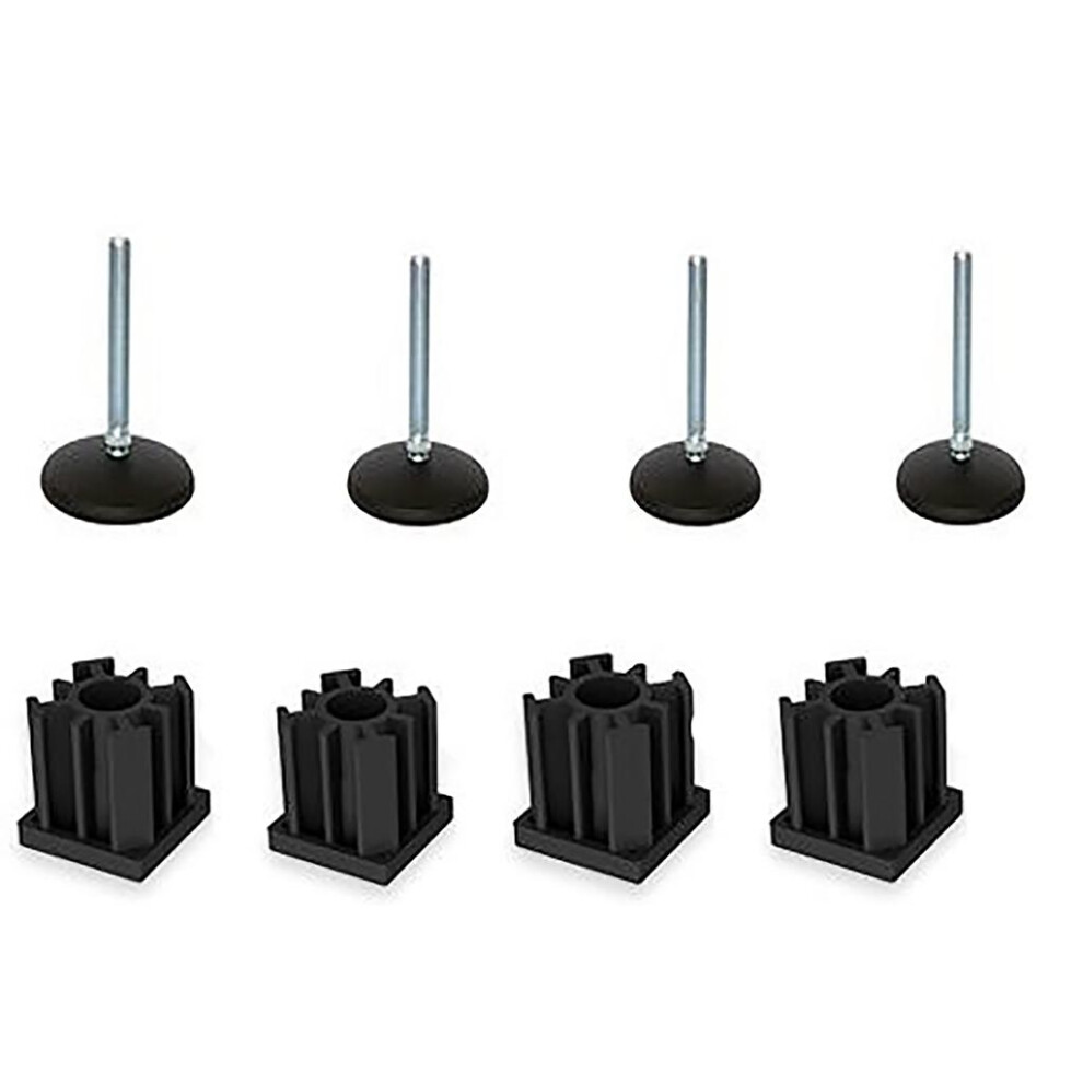 M10x90 Zinc Foot With 100Mm, Base + Inserts 30X30x1.5mm -Set Of 4 5056116826732