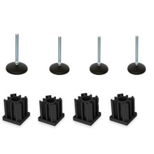 M10x50 zinc foot with 50mm, base + inserts 40x40x1.5mm -Set of 4
