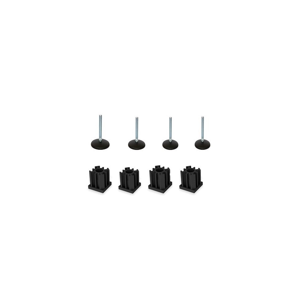 M10x50 Zinc Foot With 80Mm, Base + Inserts 30X30x1.5mm -Set Of 4 5056116826718
