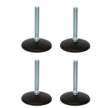 M10x90 Zinc plated levelling foot 80mm plastic base 470kg - Set of 4