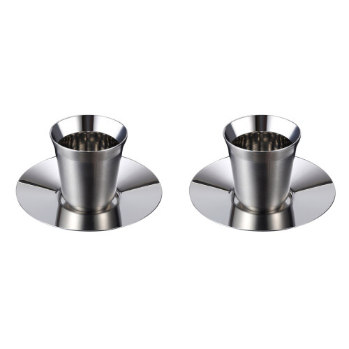 2Sets Kaffeebecher Doppelwandig Mit Untersetzer Langlebig 1