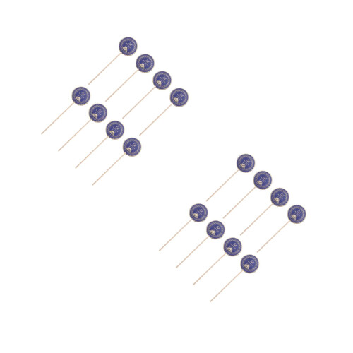 32Pièces Piques Gâteau Bleu Bois PP Pour Décor De 2