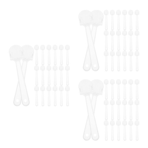 60Pcs DIY Transparent Hand Fan Handles ABS Plastic Fan Making Sticks 2