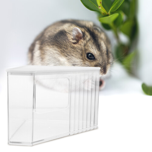 2Pièces Bac ABS Transparent Hamster Toilette Bain Accessoires Sable 2