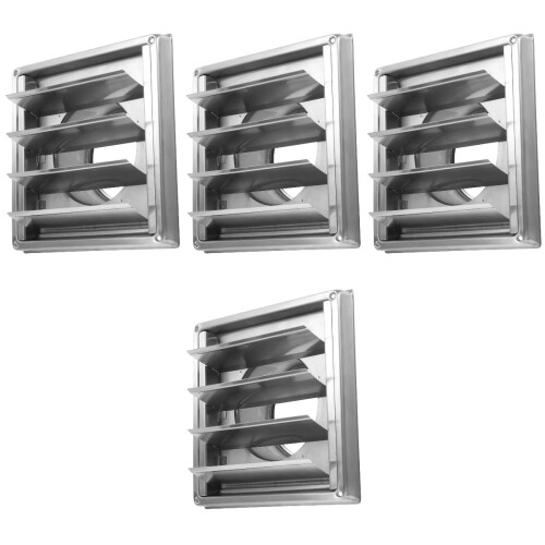 4Pièces Cache Ventilation Maison Sèche-Linge Acier Inox Argent 1