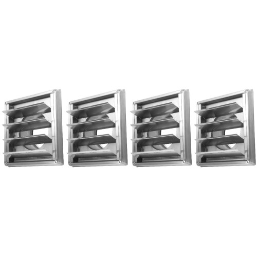 4Pièces Cache Ventilation Maison Sèche-Linge Acier Inox Argent 2