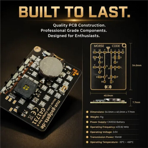 2pcs LED Morse Code Trainer Card Encryption Practice Device Morse Code Practice Trainer Morse Code Trainer Card Pro 2