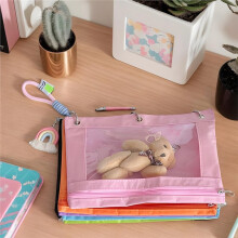 Pochette à Classeur Oxford Arc-en-Ciel 6 Couleurs, 3 Trous, Organiseur de Dossiers et de Reçus, Sac de Rangement Multifonctionnel pour Fournitures