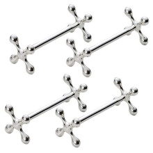 4 Pcs Zinc Alloy Chopsticks Rest Spoons Stand Forks Knifes Holder Rack Stand Metal Table Decoration (Silver)