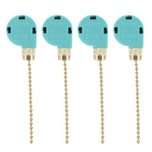 4Pcs Ceiling Fan Zing Ear ZE-268S6, 3 Speed 4 Wire Speed Control Pull Chain Cord Appliances Parts (Gold)