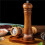 1Set Manual Wooden Pepper Grinder Solid Salt Pepper Mill with Ceramic Grinding Core, Adjustable Coarseness Spice Grinder 2