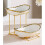 1set Double Layered Ceramic Fruit Bowl, Kitchen Countertop with Metal Frame, Ceramic Fruit Basket Holder 2