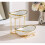 1set Double Layered Ceramic Fruit Bowl, Kitchen Countertop with Metal Frame, Ceramic Fruit Basket Holder 3