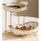 1set Double Layered Ceramic Fruit Bowl, Kitchen Countertop with Metal Frame, Ceramic Fruit Basket Holder 4