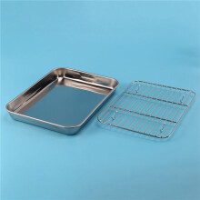 3pcs 9 Inch Toaster Oven Tray and Rack Set, Small Stainless Steel Baking Pan with Cooling Rack