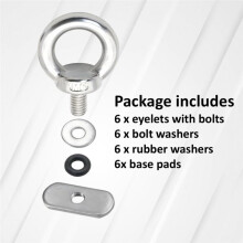 12 Pack Kayak Track Mount Tie Down Eyelet Rail,316 Stainless Steel Boats Accessories for Kayak Canoe Boat