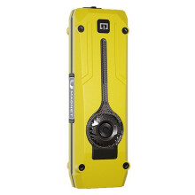 Lampe Torche EDC Plate Professionnelle Rechargeable avec Faisceau Rouge, Lumière RGB, Combinaison UV et LED, Lampe de Poche Portable Jaune D'Urgence