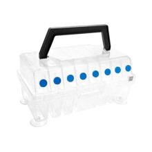 Clear Fishing Organizer Built-in Cutter & Silicone Holes Spool Storage Box Fishing Management