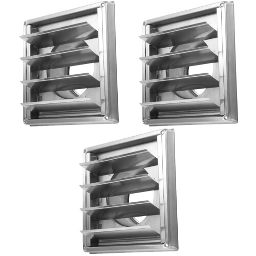 3Pièces Cache-Vent Extérieur Inox Argent Louver Protection Anti- 1